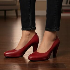 MARIPE Red Leather Pumps Size 40